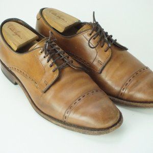 Allen Edmonds Madison Ave British Tan Brown Cap toe Mens Dress Shoes Sz 9D